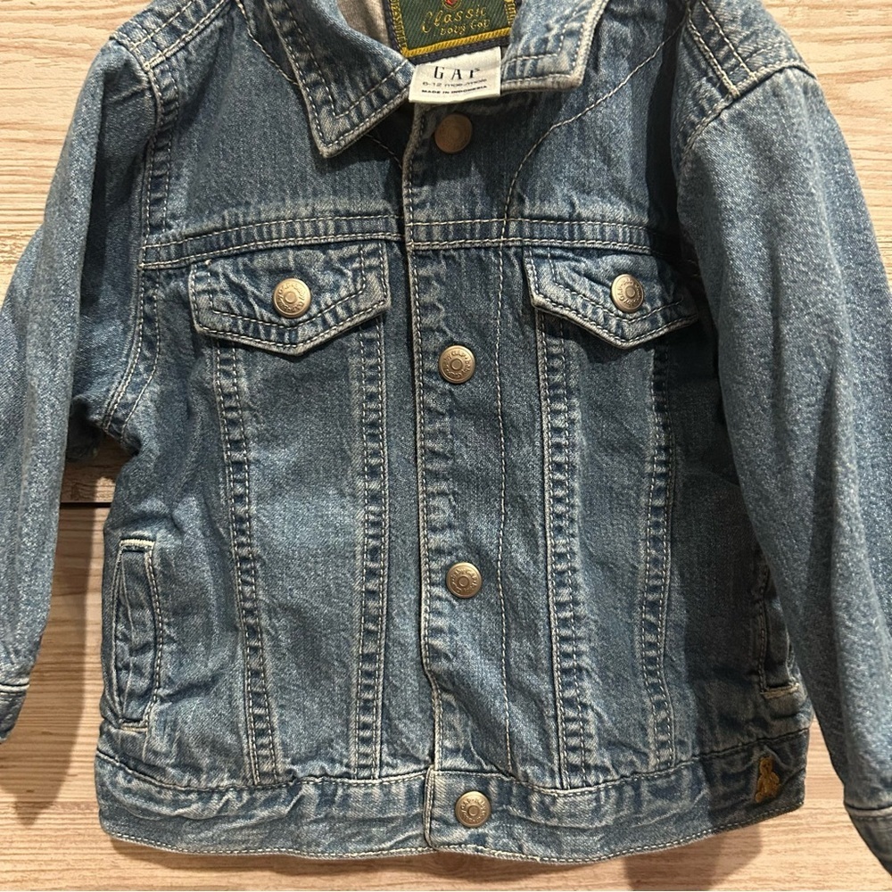 Baby Gap Blue Jean Button Up Jacket 6-12 Months - Picture 3 of 4